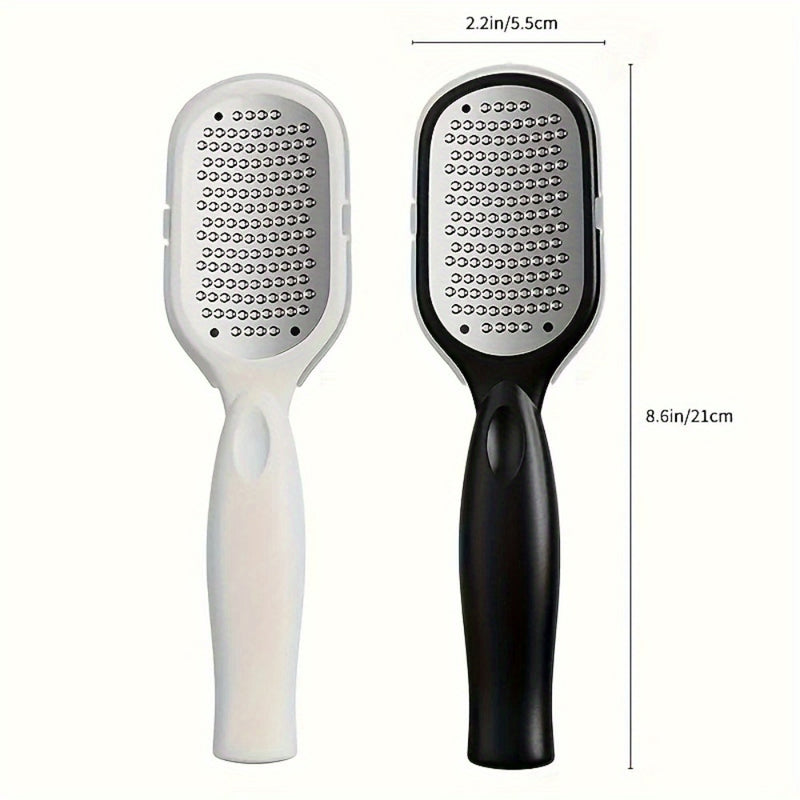 Limpiador de Pies Hipoalergénico - Mango Ergonómico para Exfoliación Suave, Herramienta Pedicura Sin Daño, Cuidado y Eliminación Manual Portátil en Beige Claro Seco