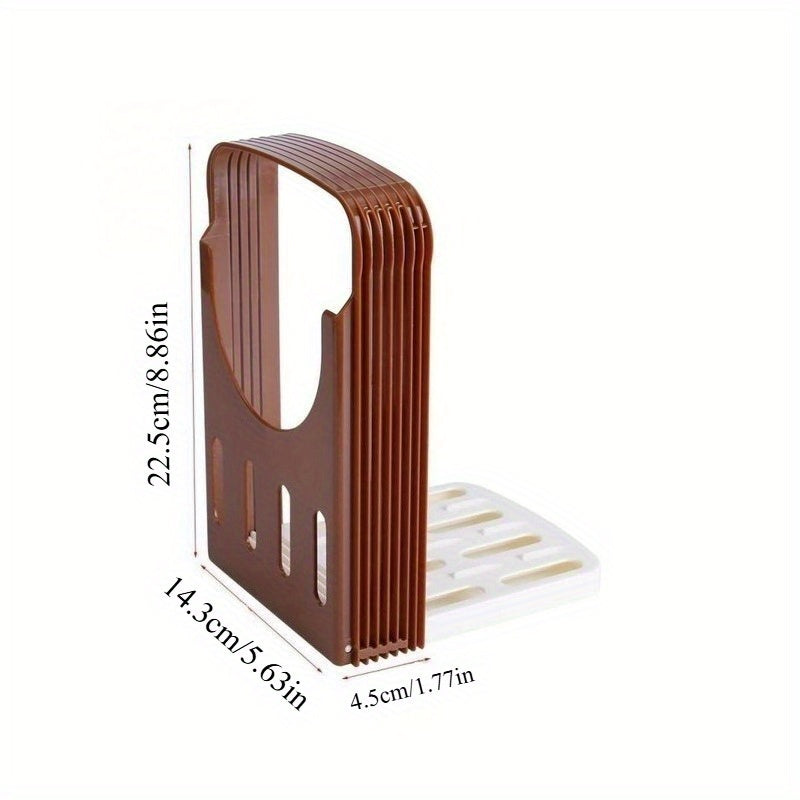 1 Cuchilla de pan ajustable, herramienta de corte de tostada plegable con 4 ajustes de grosor y franja hueca en la base para fijar el pan de manera eficiente, fácil de cortar rebanadas gruesas de manera uniforme, adecuada para todas las estaciones, perfe