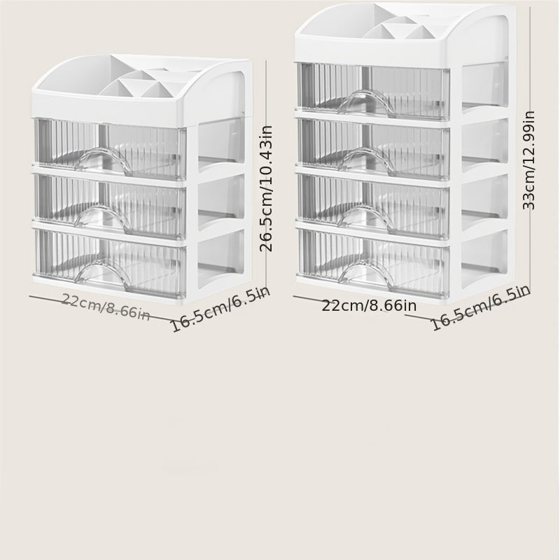 1pc Organizador de cosméticos multicapa Crown, soporte de maquillaje de plástico para encimera, caja de organización de escritorio para accesorios de baño
