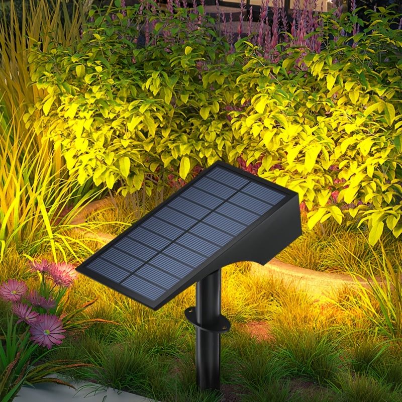 Pack de 4 Luces Solares para Jardín Exterior, Luces para Árboles y Paisajes de Villa con 66 LEDs, Foco Solar Impermeable IP65 sin Control Remoto