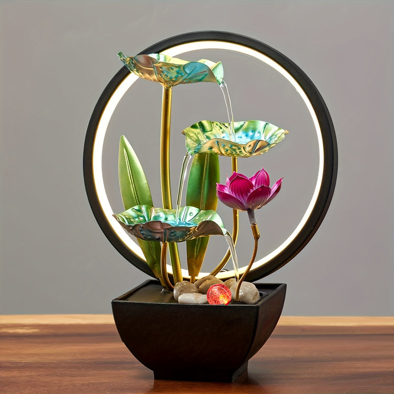 Fuente de cascada en miniatura para interiores, decorativa, de mesa, alimentada por USB, regalo de relajación para el hogar y la oficina.