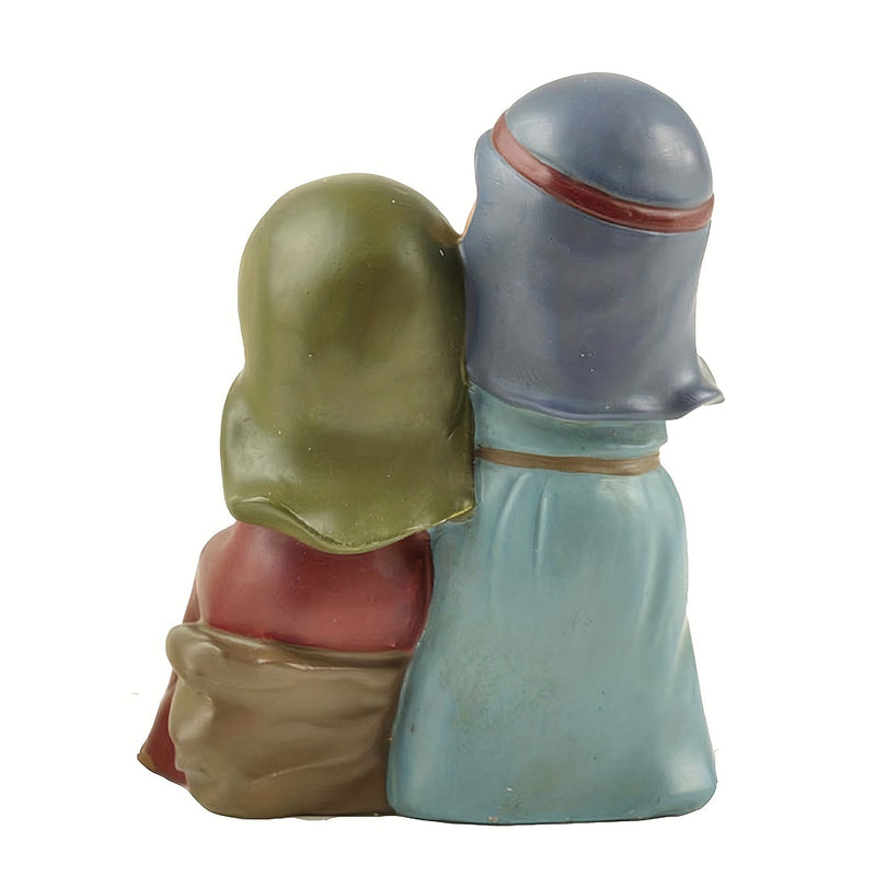 1 pieza de figurita de resina de la Natividad, decoración del hogar para el abrazo familiar de Acción de Gracias, cálido y saludable adorno para el dormitorio, accesorio de exhibición para la temporada navideña.