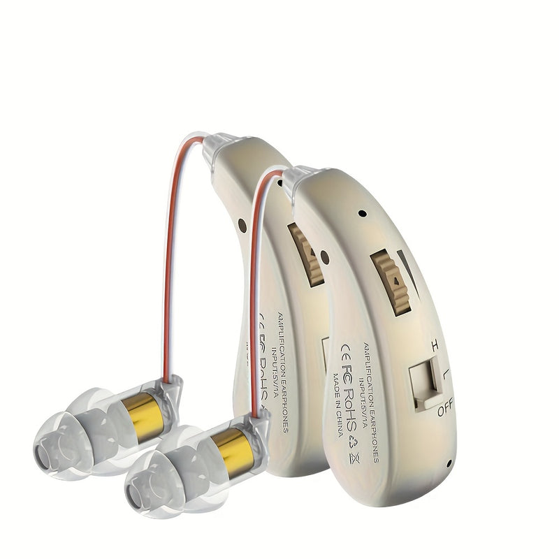 Auriculares de amplificación de sonido personal RIKYA con batería de litio recargable por USB, ajuste cómodo y control de volumen, diseño moderno para enseñanza, conferencias, viajes - Mejora de la voz, equipo de audio de conferencias, diseño elegante de