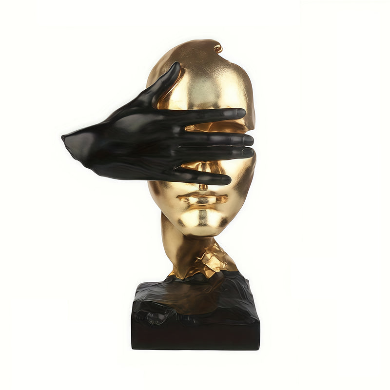Elegante escultura abstracta negra y dorada - Arte de pared moderno para sala de estar, oficina o decoración de bar | Regalo ideal para el Día de San Valentín, el Día del Padre, el Día de la Madre