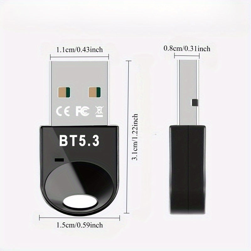1pc Adaptador inalámbrico USB 5.3, Adaptador de computadora para TV conmutable, ¡Dale a tu computadora función BT de inmediato!