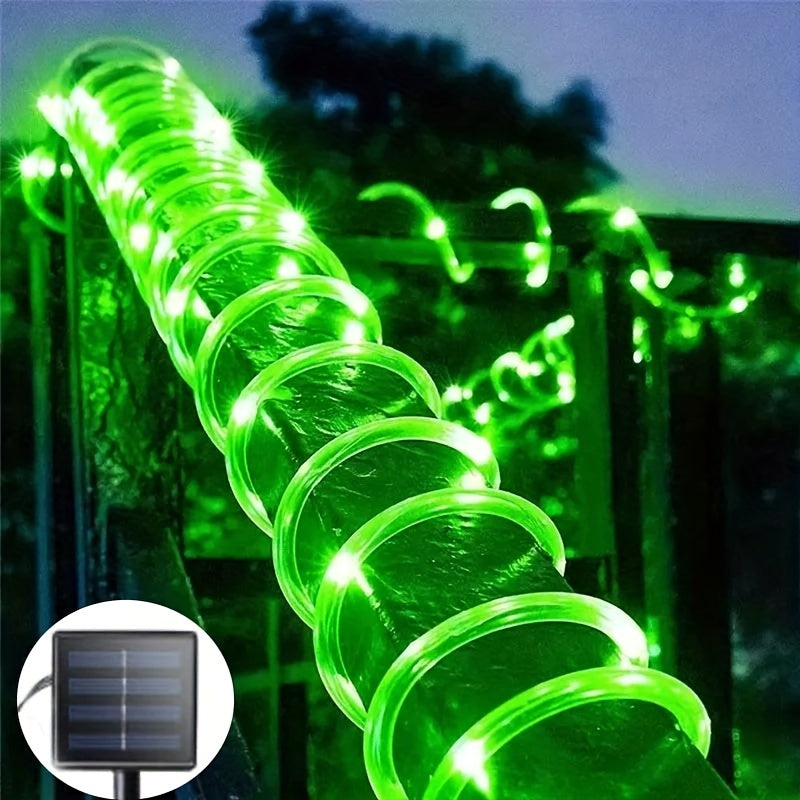 Luces solares LED para jardín, tira de luces solares para exteriores, decoración de fiestas, bodas, Navidad, Halloween, 8 modos de luz con sensor inteligente