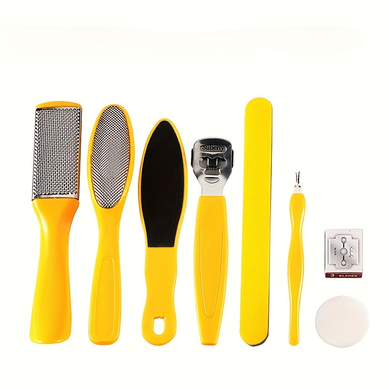 Set de exfoliador de pies multiusos, removedor de callos manual, exfoliante de piel muerta, kit de herramientas para pedicura para adictos a los tacones altos, bailarines, deportistas, meseros, mujeres, hombres, ancianos, maestros - Plástico, sin perfume