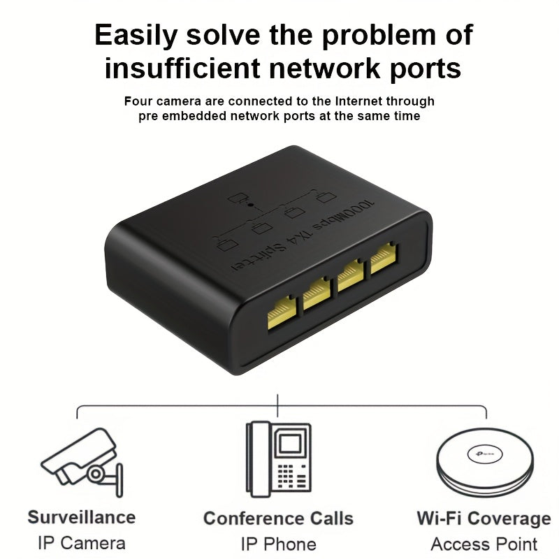 Conmutador Ethernet Gigabit 5 en 1, compatible con redes 10/100/1000m, portátil y fácil de instalar, alimentado por USB con 4 puertos de expansión, extensor de red uno a cuatro