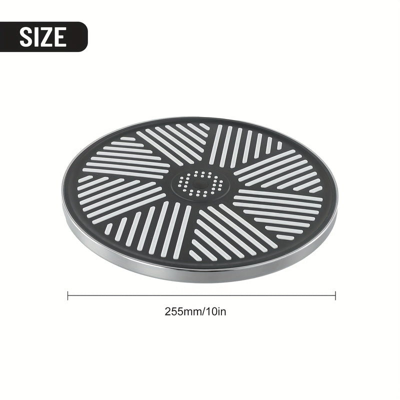 Cabezal de ducha de lluvia redondo de 10 pulgadas, alta presión de cascada con panel desmontable, fácil de limpiar, resistente a la cal, ideal para baja presión del agua, accesorio de baño de plástico con soporte colgante