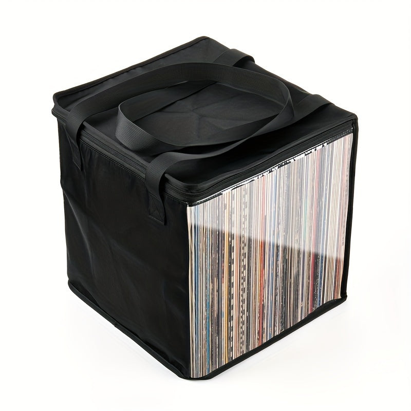 Estuche de viaje para discos de vinilo con caja transparente de TPU, apto para 50 discos y álbumes LP de 12 pulgadas, ideal para colección, viajes, conciertos, funda protectora con ventana transparente