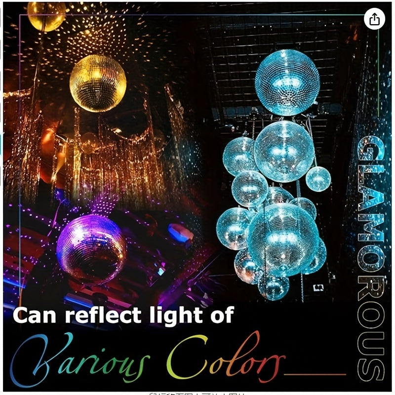 1pc Bola de Espejo de Vidrio, Bola Disco Reflectante, Accesorio para Fotografía, Decoraciones de Bodas para Hogar Sala Oficina, Adecuada para Halloween Navidad Día de San Valentín Año Nuevo Iluminación Escénica