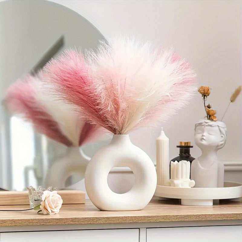 20pcs Hierba de Pampas Falsa - Caña Artificial Esponjosa para Decoración Boho en el Hogar, Bodas y Compromisos - Adorno Versátil para Mesas, Sin Contenedor Incluido