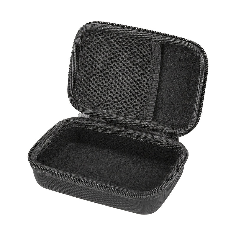 Estuche para altavoz JBL Go3, funda rígida de nailon con malla, anti deformación, anti rayones, forro interior de franela, bolsillo de malla, cierre con cremallera, doble negro