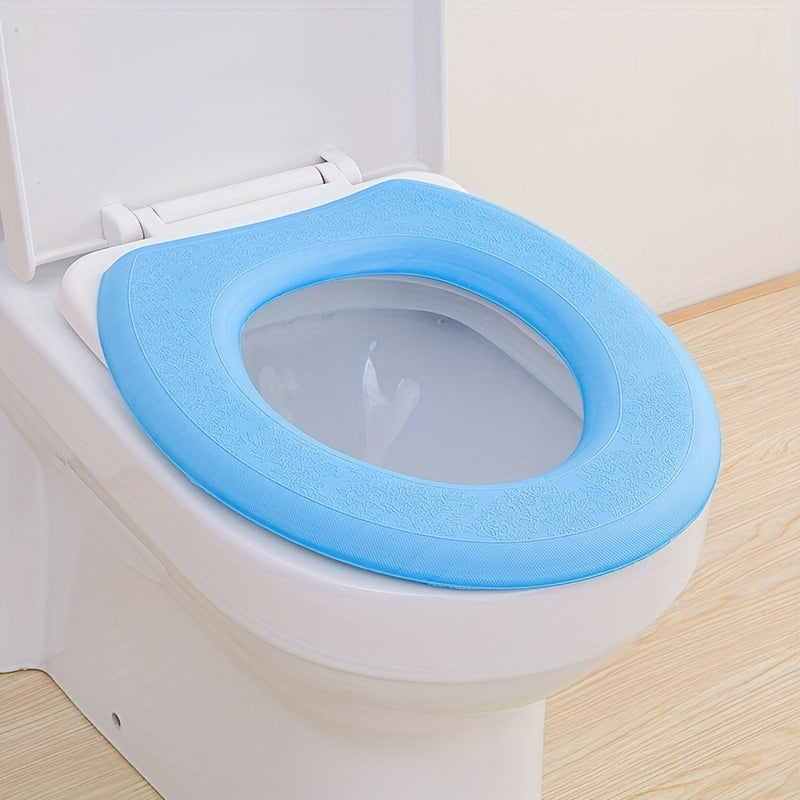 Cubierta de Asiento de Inodoro Suave y Lavable - Impermeable, Alfombrilla de Baño en Forma de O en Morado, Verde, Azul, Rosa, Inodoro, 1pc, Decoración de Regalo de Navidad/Halloween