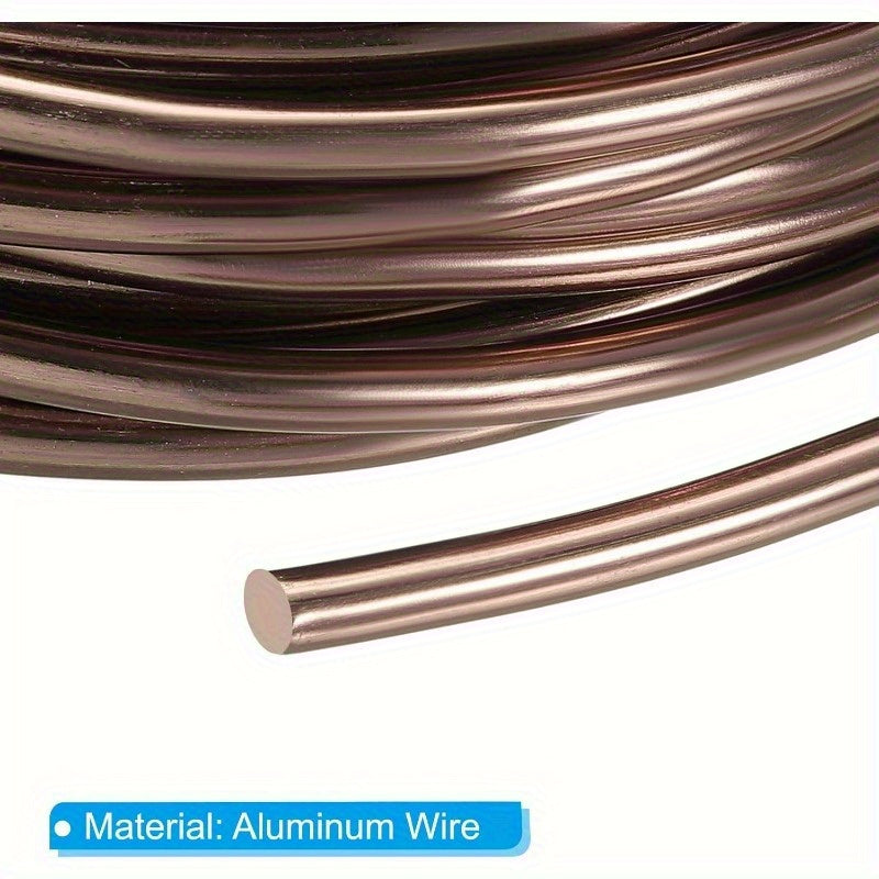 1 Rollo de Alambre Flexible para Bonsái Resistente - 4mm de Grosor x 23 Pies de Largo, Aluminio Anodizado Antioxido Marrón, Soporte para Plantas y Arreglos Florales, Ideal para Jardineros Profesionales y Casuales, Uso Interior/Exterior, Diseño Enrollado,