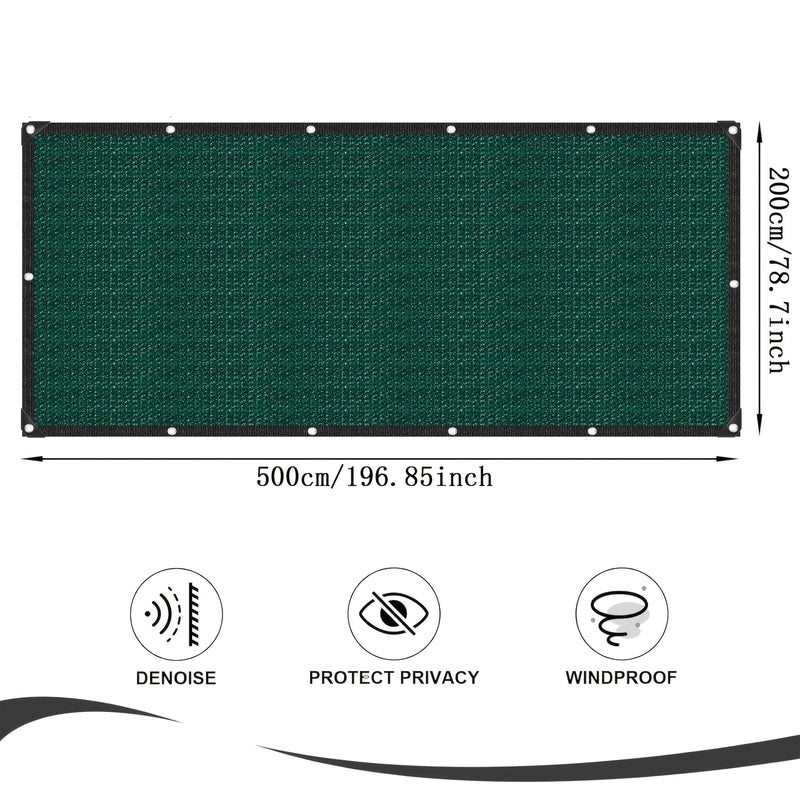 Malla de privacidad 90% con protección UV - Cubierta de PVC con ojales y clips de fijación para jardín, patio, terraza, decoración interior/exterior