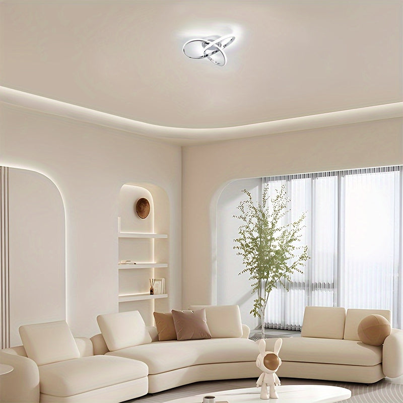 1 pieza, Lámpara de Pasillo con Regulación de 3 Luces, Moderna Luz de Techo LED de Aluminio, Ideal para Dormitorio, Cocina, Sala de Estar, Luces de Techo Regulables para Baño, Balcón, Restaurante, Hotel, Lámpara de Pasarela Curva Diseño Creativo