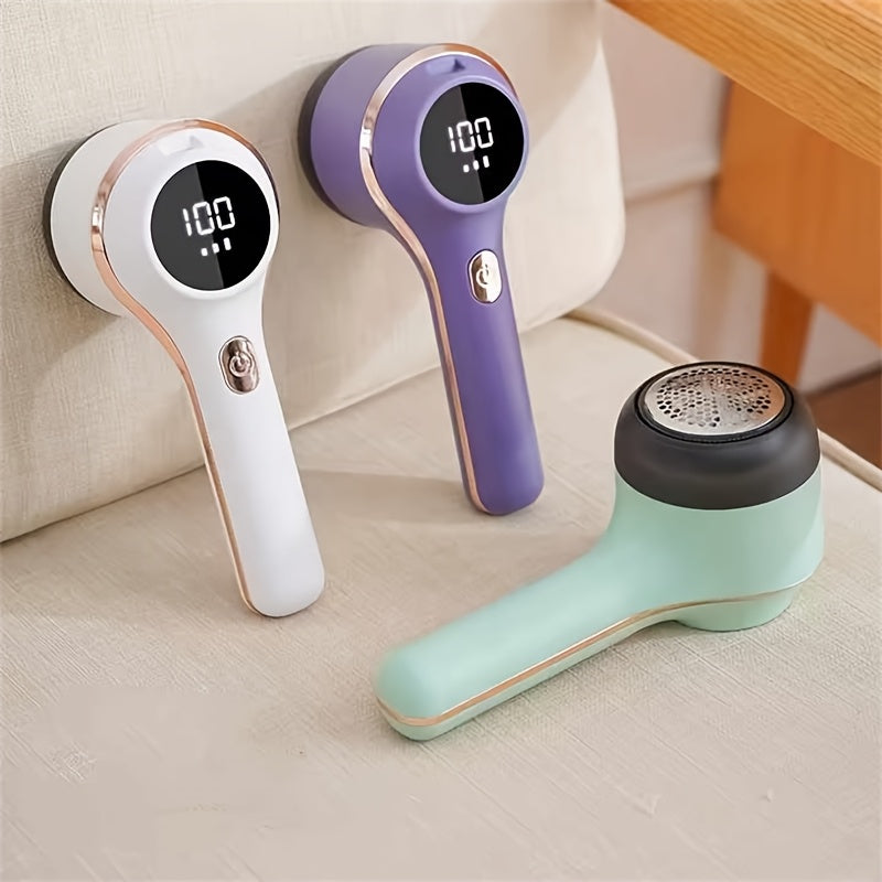 TOOP Afeitadora de Tela Portátil con Pantalla Digital - Recargable por USB, Diseño de 6 Cuchillas para Ropa y Uso Doméstico