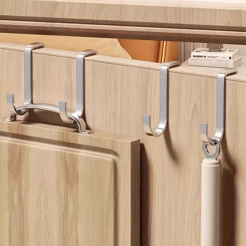 1 gancho de acero inoxidable en forma de S, gancho resistente para puerta sin taladro con acabado pulido, organizador multiusos para cocina, sala o habitación, ideal para colgar llaves, toallas, bolsas y más, ganchos utilitarios