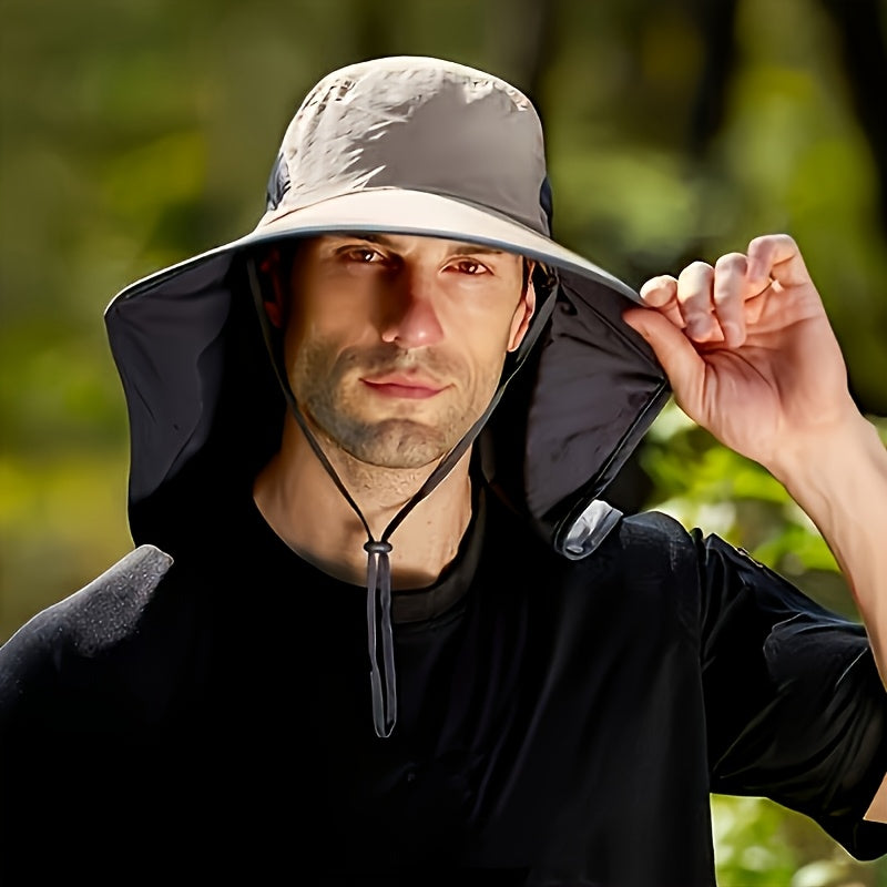 Sombrero Multifunción para Hombre al Aire Libre, un accesorio elegante diseñado para aventureros. Combina el estilo clásico de una gorra con tecnología de secado rápido y avanzada, siendo tu compañero ideal en cada viaje: desde momentos tranquilos de pes