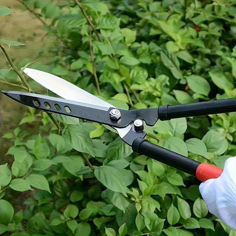 Tenazas de Poda de Acero al Manganeso Resistentes - Mango Ergonómico de Hierro con Empuñadura Roja - Tijeras Portátiles para Jardín, Afiladas y Adecuadas para Corte de Césped, Setos y Árboles de Acebo - Herramienta Esencial para el Hogar