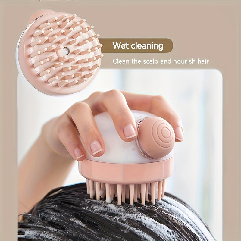 Cepillo de champú multifuncional con dispensador de líquido, 1 unidad/2 unidades, masajeador de cuero cabelludo de silicona para ducha, limpieza y masaje suave para el cabello, accesorios de baño sin fragancia, peineta, cepillo, baño de mascotas, recolec