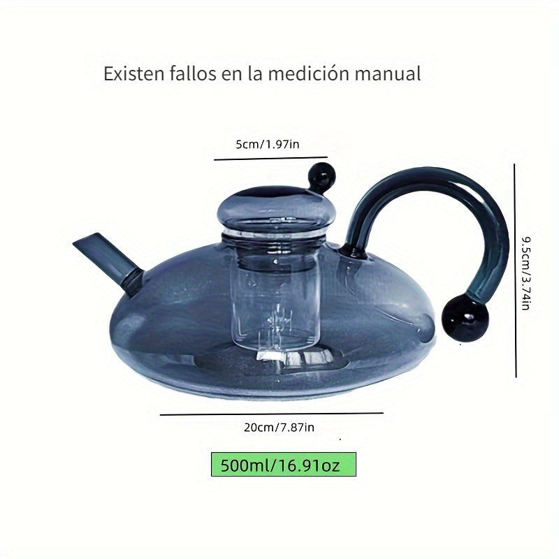 1pc Elegante tetera de vidrio de borosilicato alto con diseño de ratón caprichoso - Perfecto para los amantes del té, regalo ideal para el día de San Valentín, Navidad, Halloween, Acción de Gracias, día del padre, esenciales para la mesa de té | Tetera c