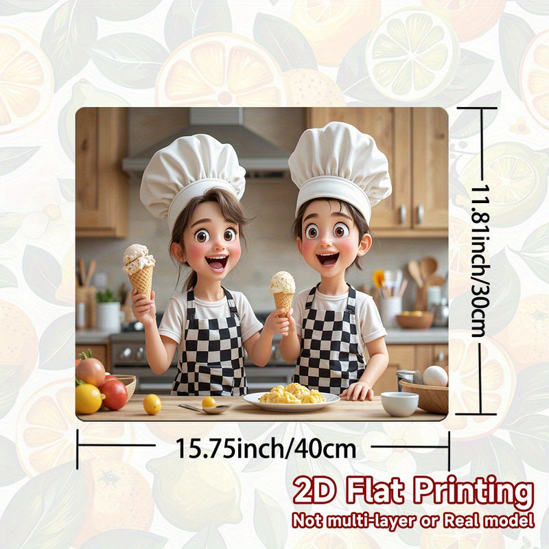 1pc Protector de Cocina Lindo para Estufa - Cubierta Antideslizante y Fácil de Limpiar, Resistente a Rayaduras y Derrames, Compatible con Placas de Gas/Eléctricas e Inducción, Diseño Divertido, Base Antideslizante, Accesorio Decorativo para Hogar, 2D Pla