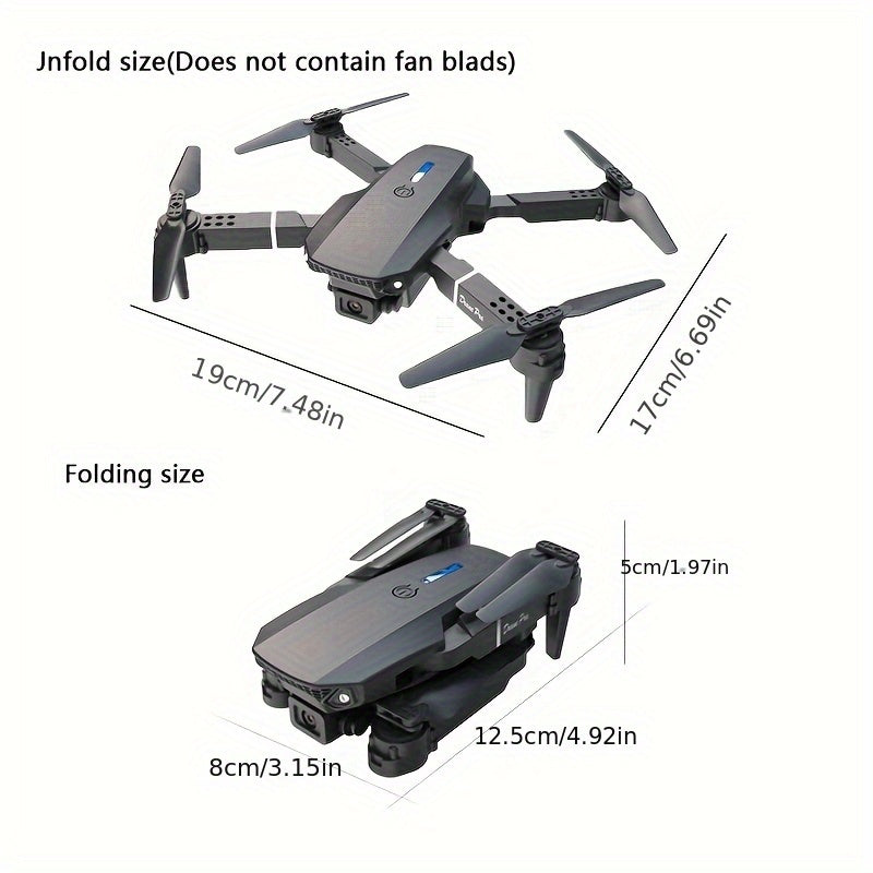 Drone Profesional E88PRO para Principiantes de Mayor Venta 2025, Acrobacias a 360°, Transmisión de Imagen por APP, Flotación Óptica, Despegue y Aterrizaje con un Clic, Cuerpo Plegable Portátil, Fácil de Operar, Regalo Ideal para Vacaciones