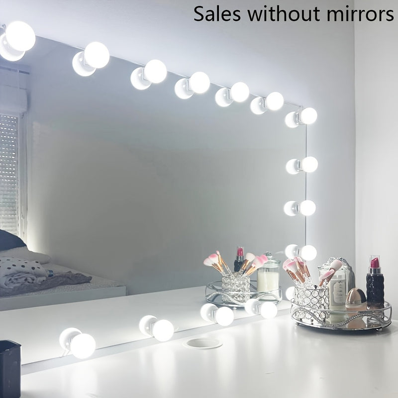 1 pieza Luz de Maquillaje Delantera Regulable en Tres Colores con 4/6/8/10/12/14 Luces, Modelo USB para Espejo de Maquillaje, Luz Rellena de Espejo, Lámpara de Belleza Ajustable en Brillo