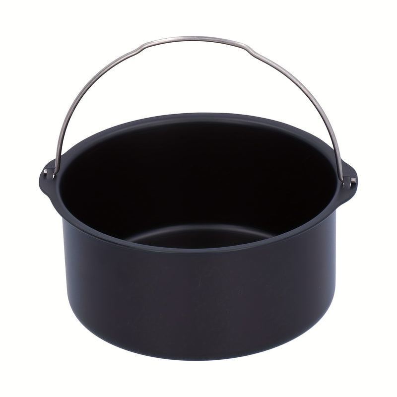 Sartén de horno de aire frito de acero al carbono no adherente de 7 pulgadas - Tamaño medio, ideal para pasteles y alimentos fritos, accesorios duraderos para horno de aire frito y cocina, accesorios para horno de aire frito.