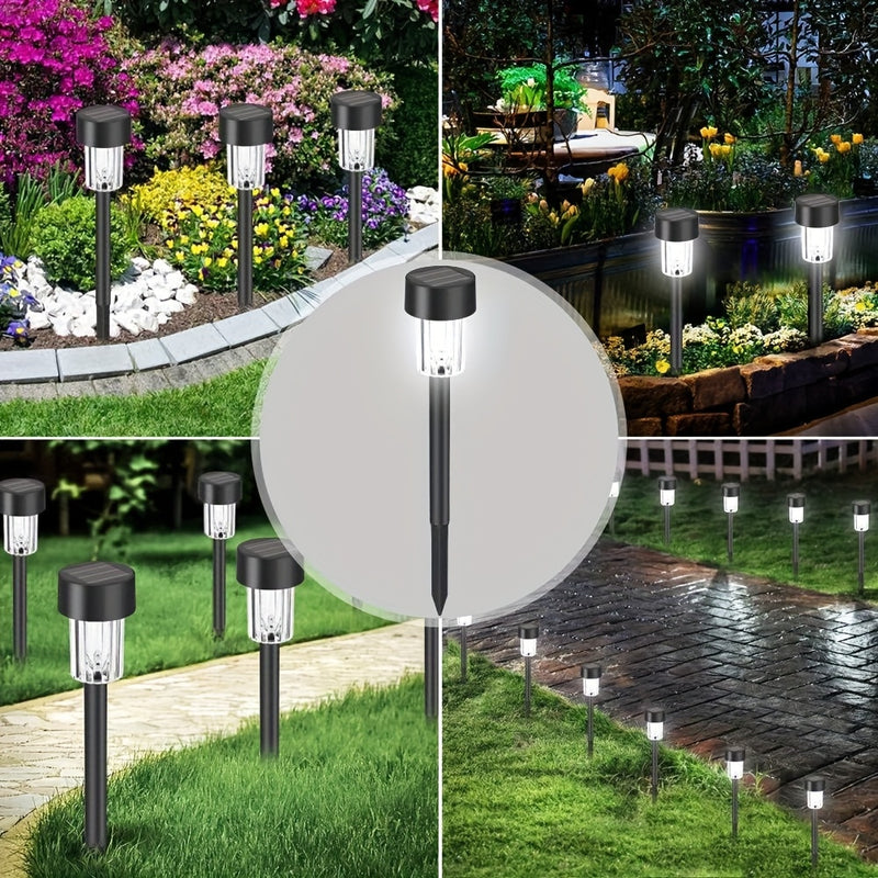 10 unidades Luces de jardín solares para exteriores, luces para exteriores resistentes a salpicaduras IP44, luces de jardín solares, luces de patio solares, adecuadas para caminos, patios, jardines, céspedes, aceras, decks y entradas de vehículos, área d