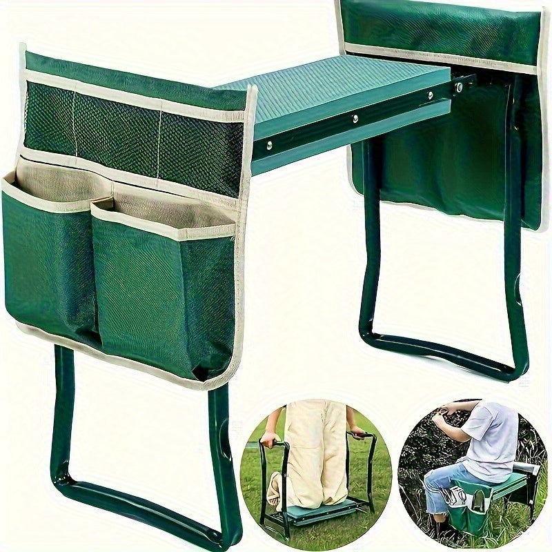 New Durable Oxford Taburete de Jardinería con Bolsa para Herramientas - Organizador Portátil Multiusos para Cuidado del Jardín, Patio y Césped, Bolsa de Almacenamiento para Herramientas de Jardinería