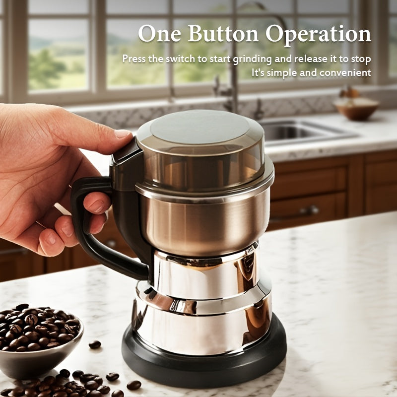 Molinillo Eléctrico para Café y Granos de 1 Pieza con 8 Cuchillas, Inicio con Un Botón, Protección Abierta de la Cubierta, Molienda Fina en Polvo para Especias, Granos y Hierbas (Diseño Vertical de 80g, 12500 RPM, Enchufe Estadounidense), Preparación de