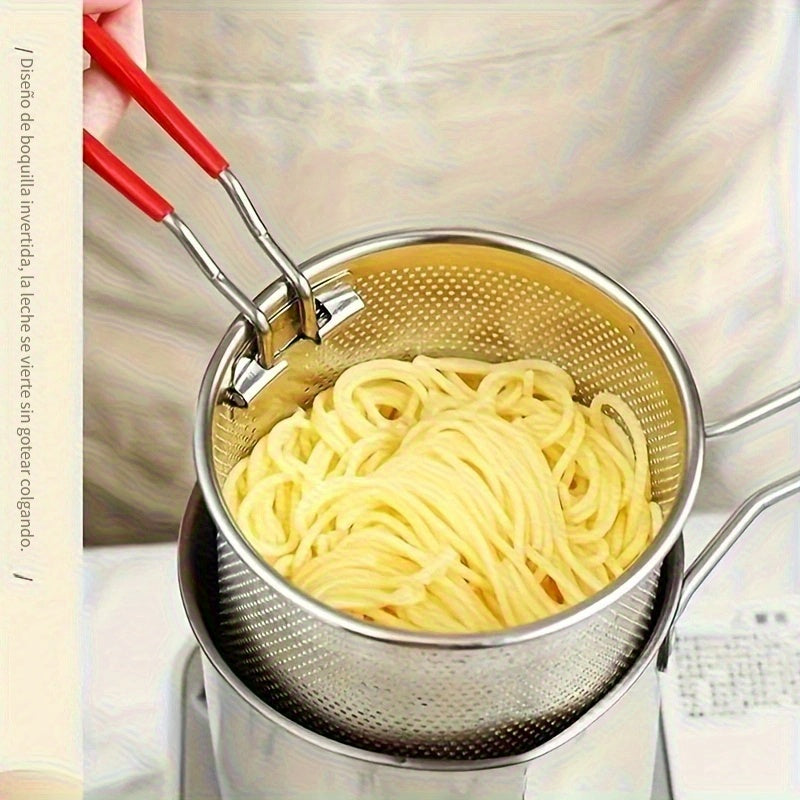 Freidora de Acero Inoxidable con Rejilla Filtro - Diseño Compacto, Duradero y Fácil de Limpiar para Papas Fritas Perfectas, Pescado, Pollo - Electrodoméstico Esencial para Cocina, Freidora Sin Aceite, Diseño Compacto, Rejilla Integrada