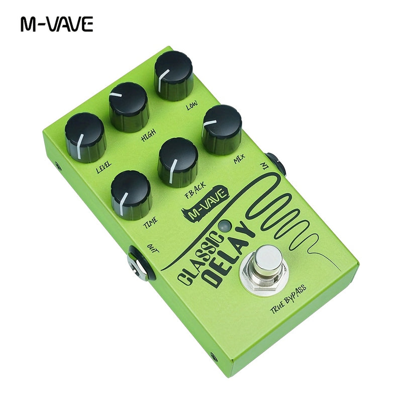 Pedal de efectos de retraso para guitarra clásica M-VAVE - Retraso analógico de 600ms, bypass verdadero, control de EQ/volumen, doble alimentación (9V/USB), pedal compacto - para efectos en vivo/estudio