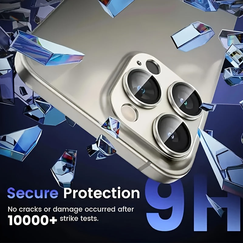 Pelicula protectora de vidrio templado anti-reflejos para cámaras de for iphone 11/12/13/14/15/16 Pro Max Pro Plus Mini 16E - 1 juego de película protectora de cobertura completa, pantalla espejo de metal