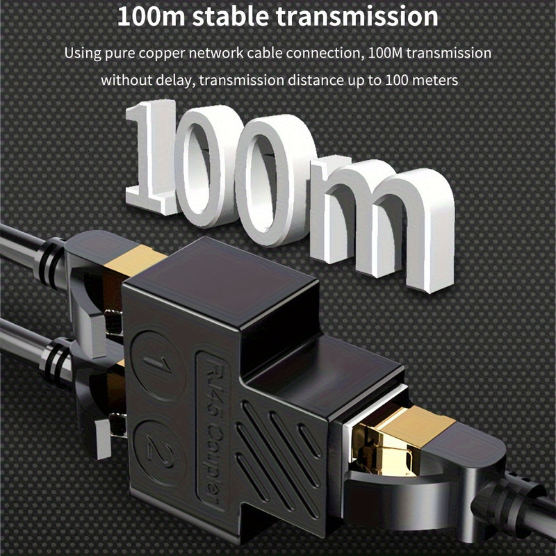 Divisor Ethernet Gigabit TISHRIC - Adaptador de Conector RJ45 de 1 a 2 Puertos, Acabado Mate, Hembra a Hembra