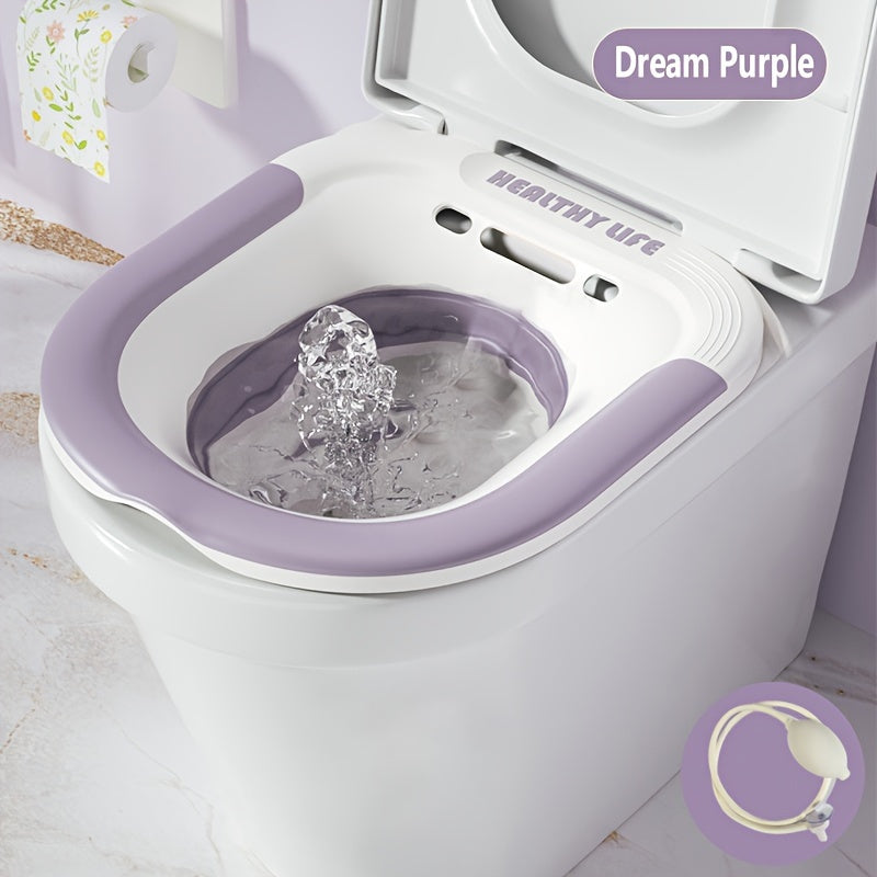 Conjunto de 2 piezas de bañeras para sentarse, artefacto para lavado de glúteos, lavabo libre para sentarse para el cuidado íntimo de las mujeres, lavabo de inodoro, lavabo para el cuidado de personas mayores