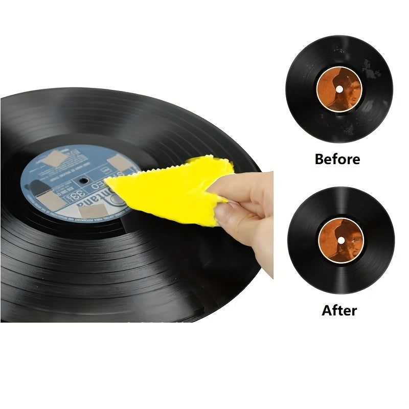 Kit de limpieza de discos de vinilo con cepillo ajustable y retraíble y paño de limpieza, limpiador activo de 60 ml, no deja marcas en los discos.