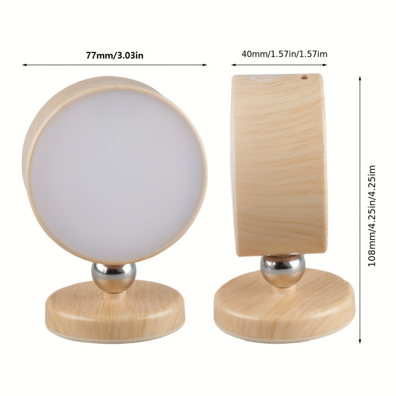 1pc Lámpara de Pared LED Moderna Regulable, Luz de Noche Giratoria 360° para Cama de Madera, Nueva Fuente Dual Delantera y Trasera, Función Táctil, Diseño Magnético, Batería de Litio Recargable Incorporada, Superficie Metálica Pulida, Incluye USB, Adecua