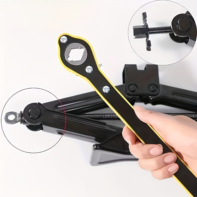 1pc Gato de metal de alta resistencia con perilla giratoria de 360°, mango largo a prueba de óxido y sargento en forma de C para motocicletas, SUV y vehículos - Herramienta fácil de desmontaje e instalación, esencial para taller de automóviles | Diseño d