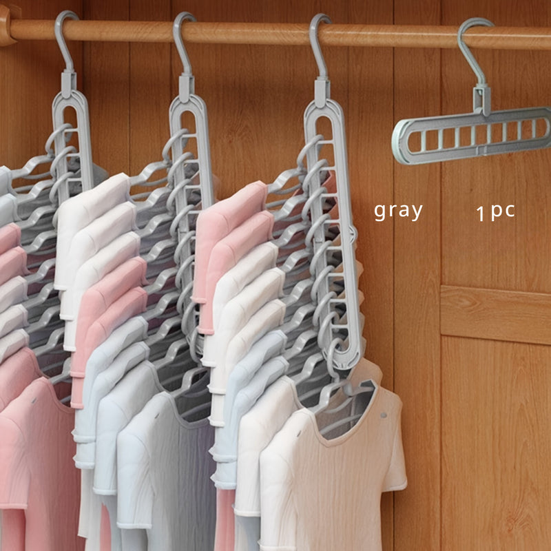 9 perchas de plástico resistentes de 9 orificios - Organizador plegable que ahorra espacio para el armario y el guardarropa, juego duradero para el almacenamiento en el hogar y el dormitorio