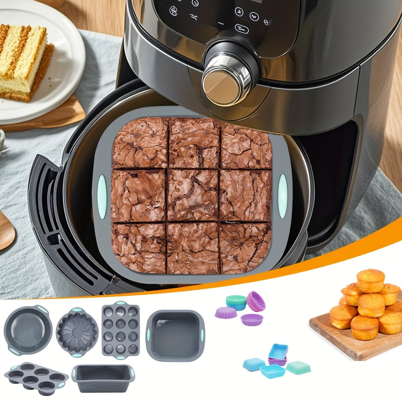 30/4pcs, Juego de moldes para hornear pequeños, Molde para hornear no adherente pequeño, Juego de moldes para pasteles, Suministros para hornear que incluyen molde para hornear, molde para pan y molde para pizza con 24 tazas para hornear, Adecuado para f