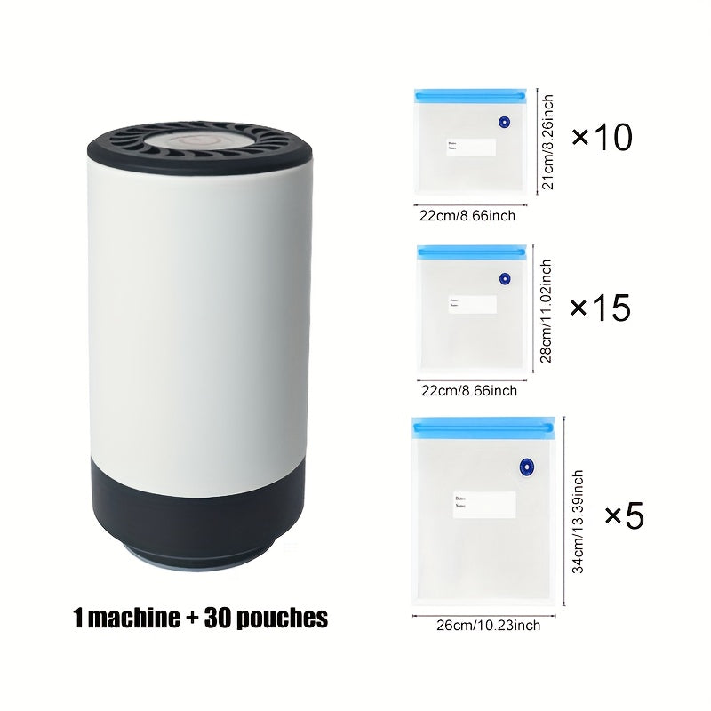 Mini Selladora al Vacío Portátil Automática, Máquina de Conservación de Alimentos para Hogar y Viajes con Operación de Un Botón, Potente Succión, Rápida y Práctica, Regalo Perfecto para el Día del Padre