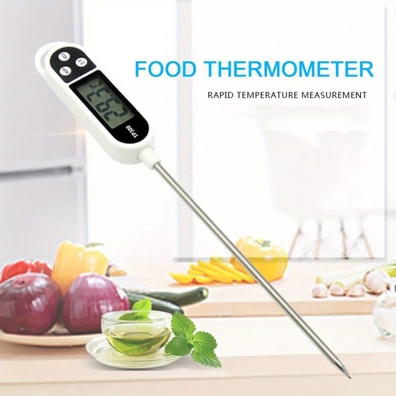 1pc Termómetro Digital TP300 - Termómetro de Cocina de Alta Precisión con Sonda de Acero Inoxidable, Calibración Automática, Adecuado para Aceite, Agua, Carne - Sonda Precisa para Asar, Hornear y BBQ - Pantalla LCD, Lecturas Instantáneas - Regalo de Coci