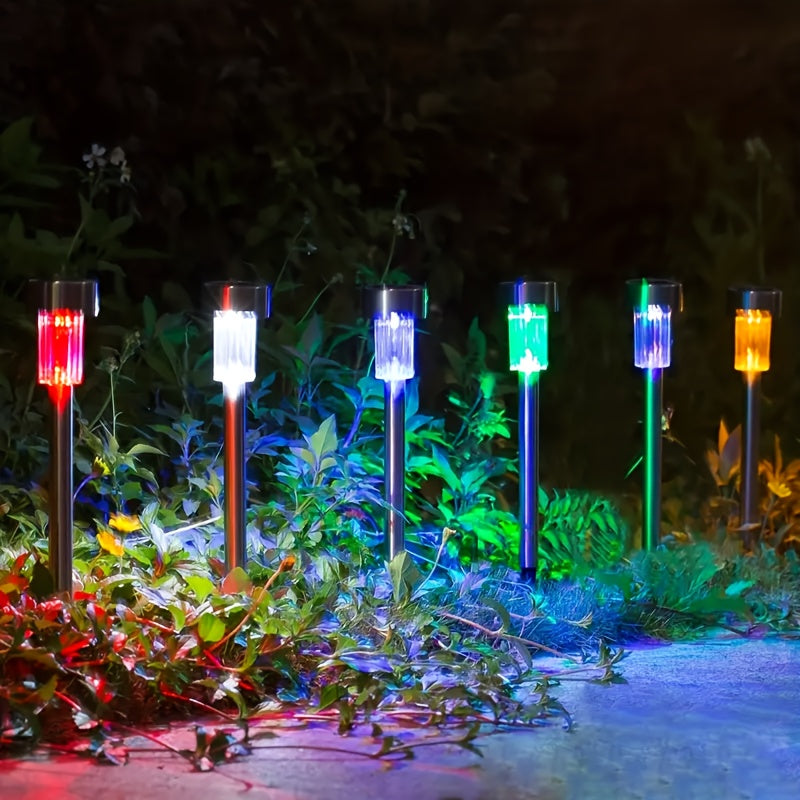 10 luces LED solares, luces solares para exteriores de acero inoxidable, luces decorativas solares para jardín, ideales para patio, césped, camino, terraza, entrada y jardín, fiestas, decoración de pasillos en jardín, luces decorativas navideñas. La mejo