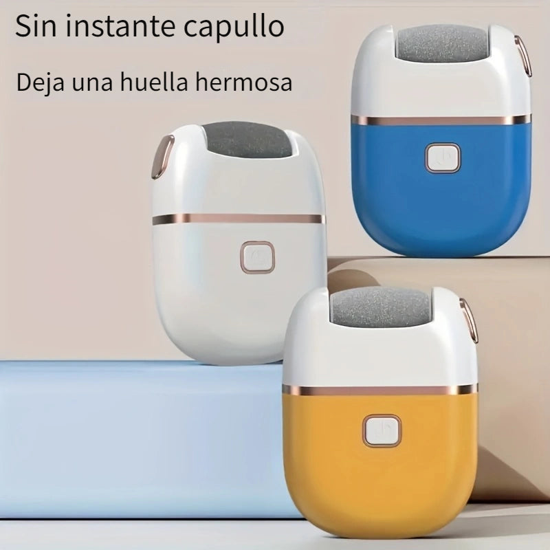 1 Pieza, Lijadora Eléctrica Recargable, 3 Cabezas Interchangeables, Cabeza De Molienda Gruesa Para Polir, Carga USB, Portátil Y Fácil De Usar, Cuidado Beige Claro, Adecuada Para Pies Secos Y Quebradizos Y Beige Claro