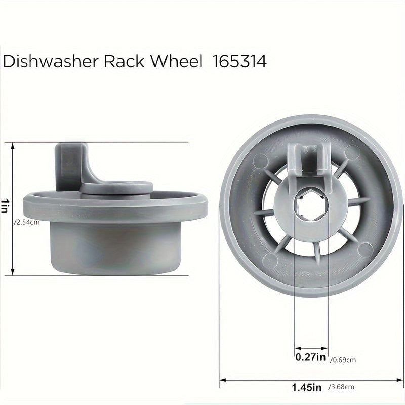 4/8 PIEZAS 165314 Rueda de rejilla inferior para lavavajillas Piezas para lavavajillas Bosch de BuyParts - Ajuste exacto para lavavajillas Bosch y Kenmore - Reemplaza 420198 423232 AP2802428 PS8697067