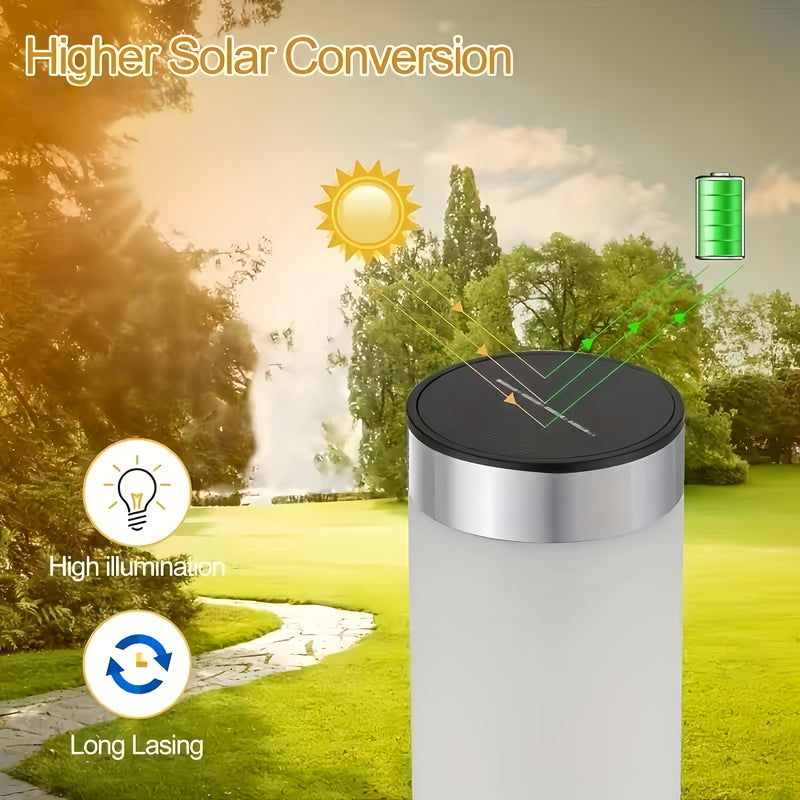 4 piezas de luces solares brillantes para exteriores, luces solares para jardín, luces exteriores con auto encendido/apagado para césped, patio, caminos, driveway y decoración de paisaje (tono cálido), fácil de instalar